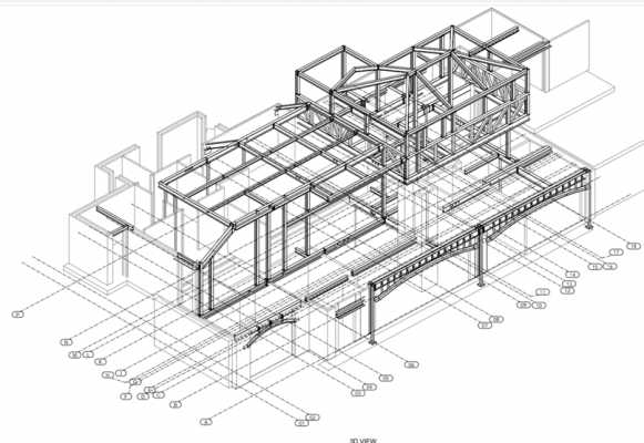3D CAD of Structural Steel work for house